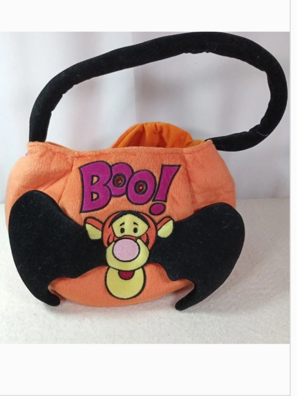 Disney Tigger Bat Boo Halloween Light Up Plush Pumpkin Bucket Trick-or-Treat